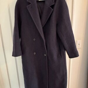Aritzia Babaton slouch coat navy